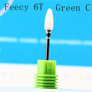Cortador de fresado para manicura, molino de cerámica, máquina de manicura, cortador para pedicura, limas eléctricas para uñas, broca Feecy